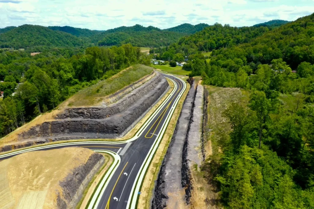 Roadway construction project completed by Kay and Kay Contracting in Kentucky